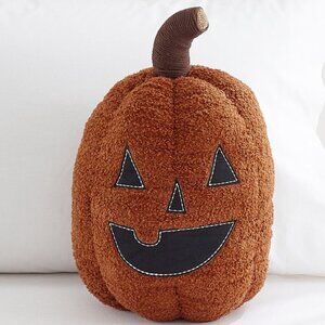 🎃 NWT Pottery Barn Kids Bouclé Pumpkin Glow-in-the-Dark Pillow | Halloween